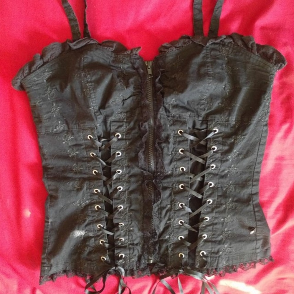 Hot Topic "corset" Tank Top w/Zipper - Picture 1 of 1